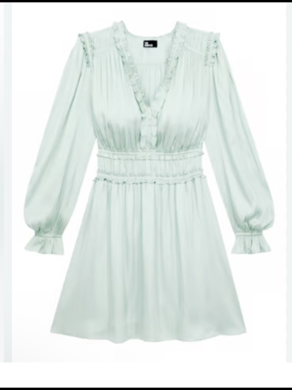 The Kooples Light Mint Smocked Waist Mini Dress